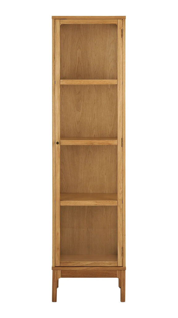 Schmale Vitrine ELI Eiche Natur 47x40x180 cm