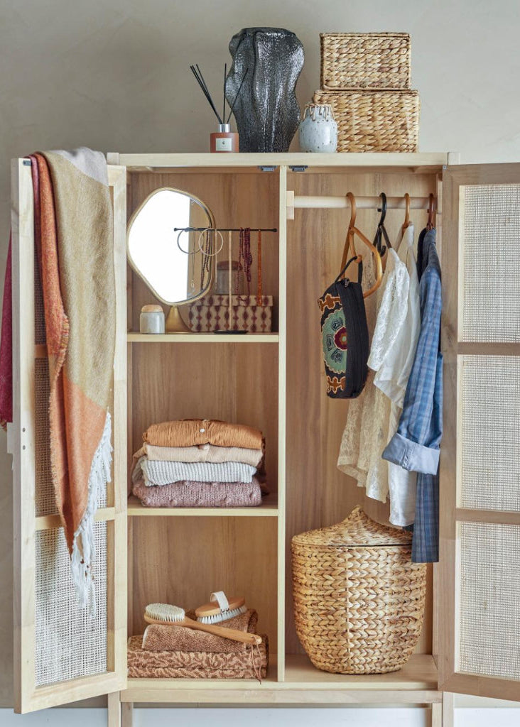 Landhaus Rattan Schrank  Höhe 150  cm