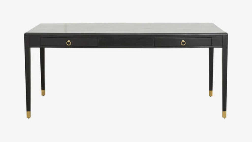 Schreibtisch Schwarz-Gold Vintage 179x90 cm - modernes Design