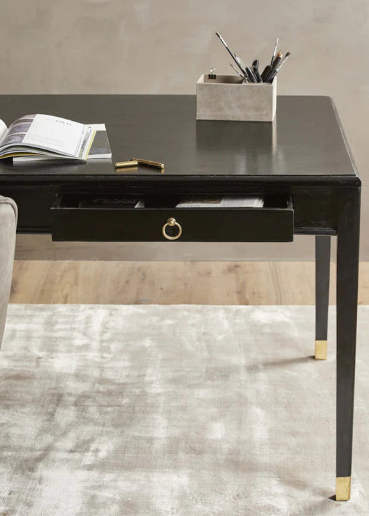 Schreibtisch Schwarz-Gold Vintage 179x90 cm - modernes Design