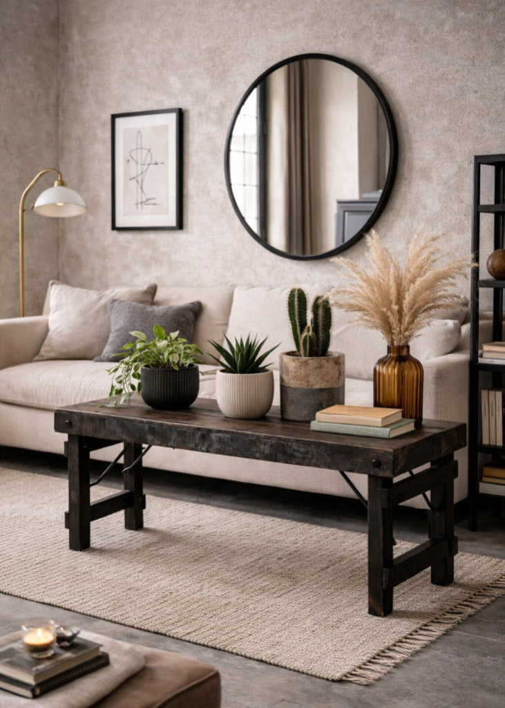 Schwarze Altholz Sitzbank B 119 cm Klappbank, Blumenbank im Wohnzimmer