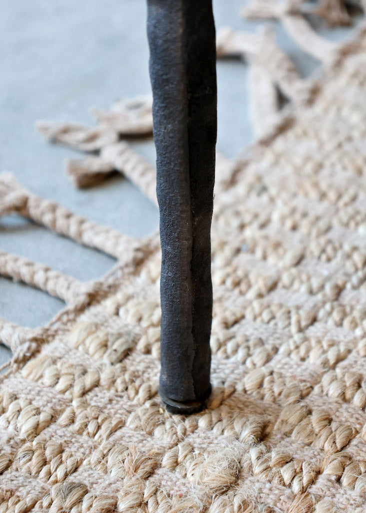Sideboard-Vitrine MELLI mit Riffelglas Türen B 112 cm,  Gusseisen Gestell