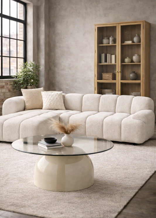 Longchair Modul Sofa weiß - Wohnzimmer
