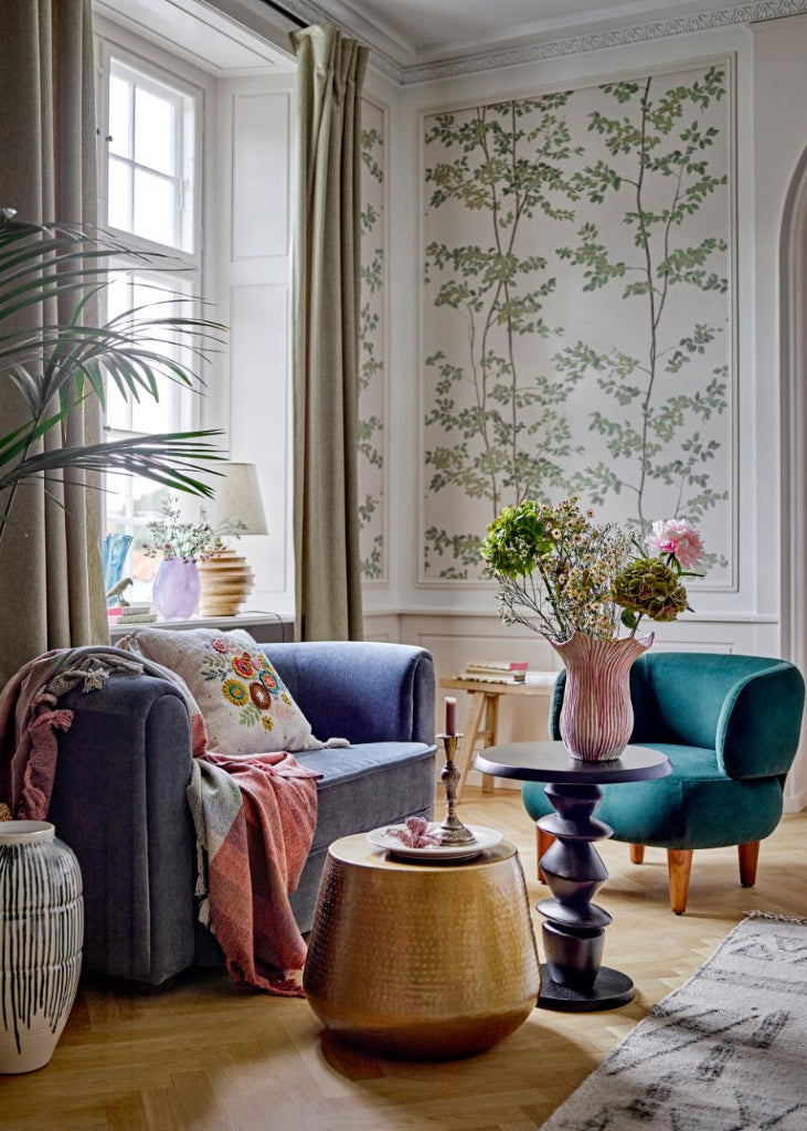 Samt Sofa MARLA 2 Sitzer blau, Wohnzimmer Couch samtig blau