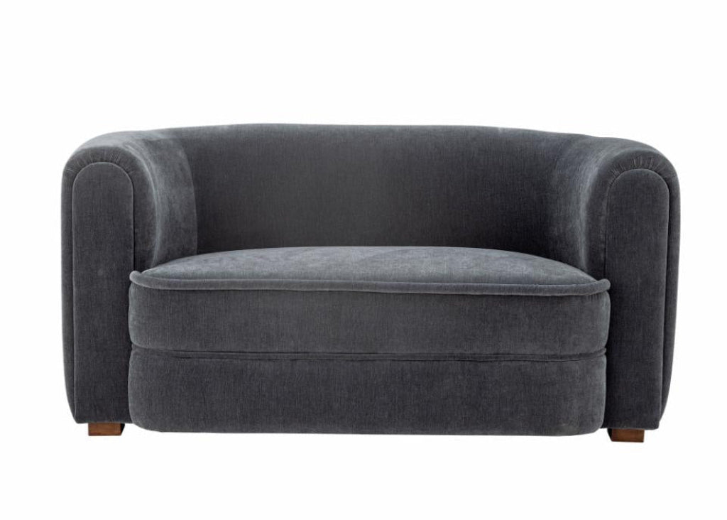 Samt Sofa MARLA 2 Sitzer blau