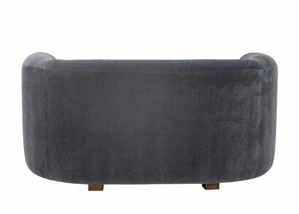 Samt Sofa MARLA 2 Sitzer blau, frei in den Raum stellen