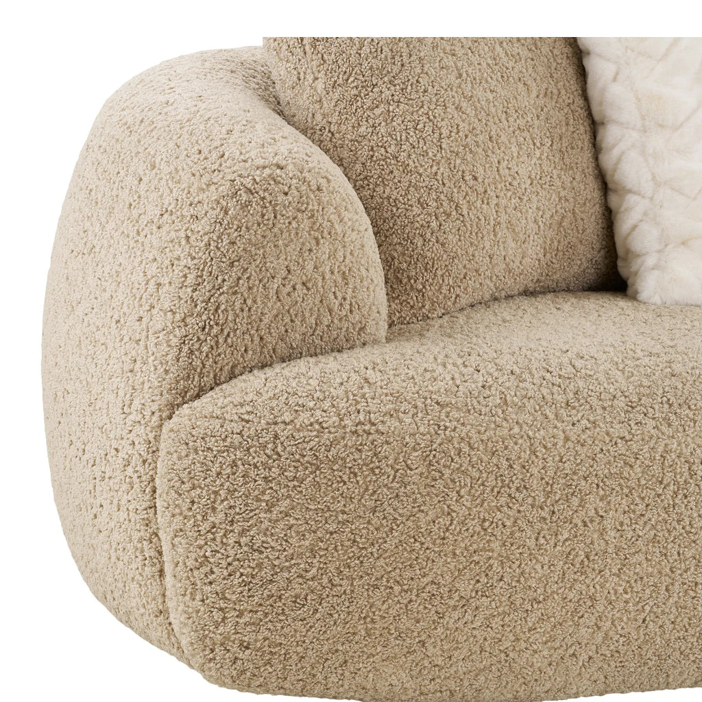 Halbrundes Sofa DELI Hellbraun – Designer-Sofa mit Kissen