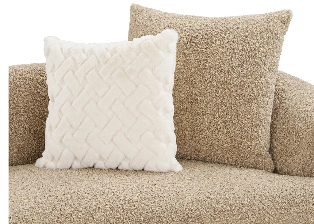 Halbrundes Sofa DELI Hellbraun – Designer-Sofa mit Kissen