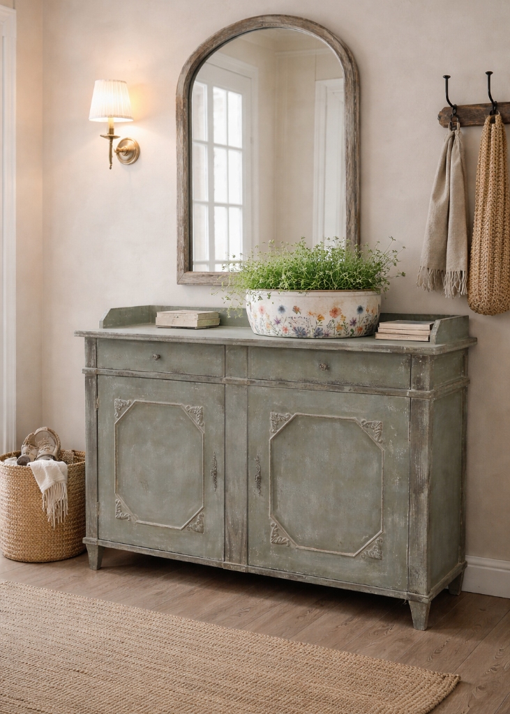 Landhaus Kommode STEFF antik opal-blau B 142 cm - Vintage Sideboard kaufen