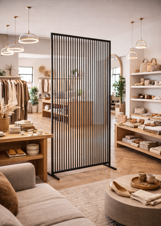 Trennwand Metallstangen auf Fuß
