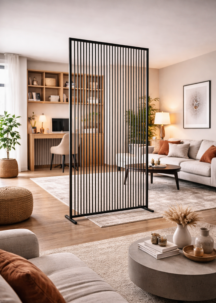 Trennwand Metallstangen auf Fuß Zuhause