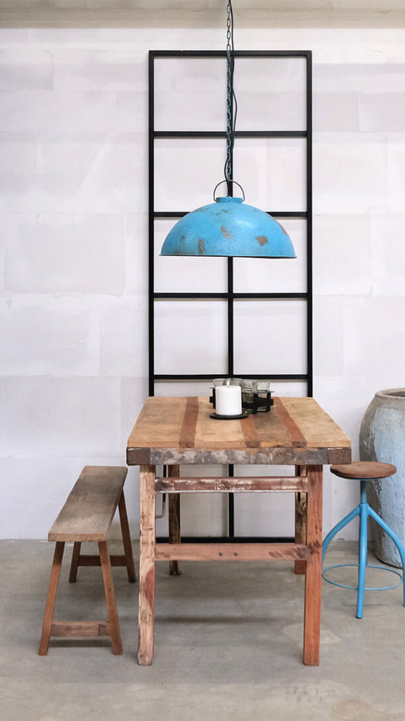 Metall Trennwand - Raumteiler industrial mit 12 Glasfenstern