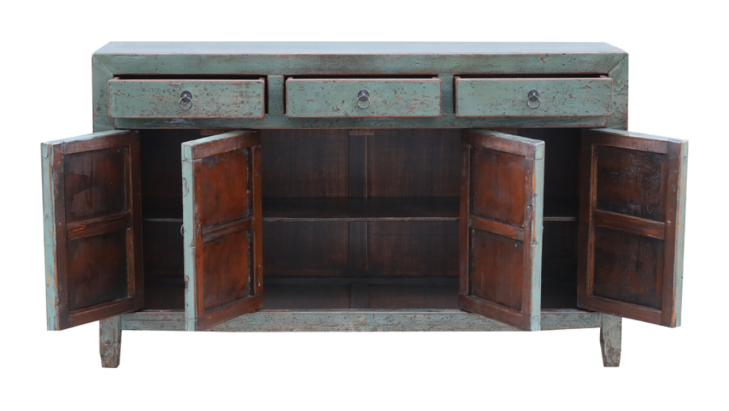 Sideboard Shabby Blau 149x42x91 cm - Unikat aus Holz