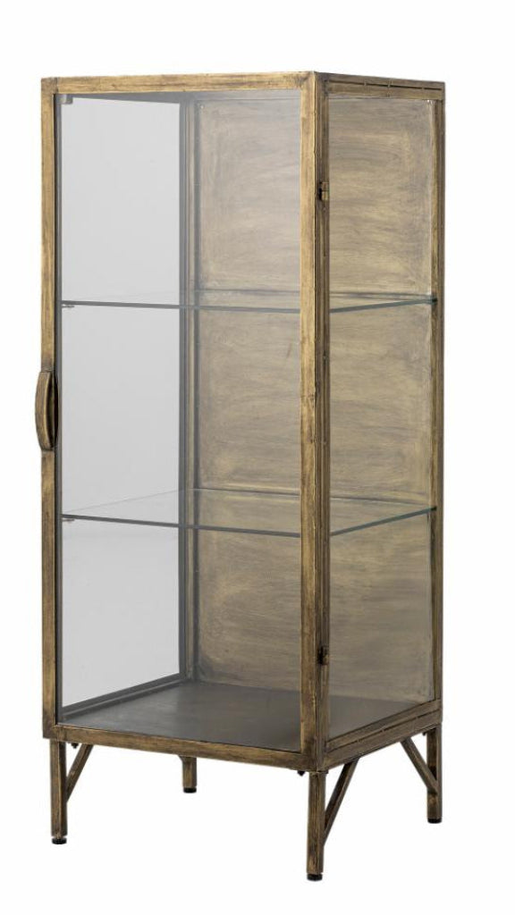 Minimalistische Vitrine antik Messing