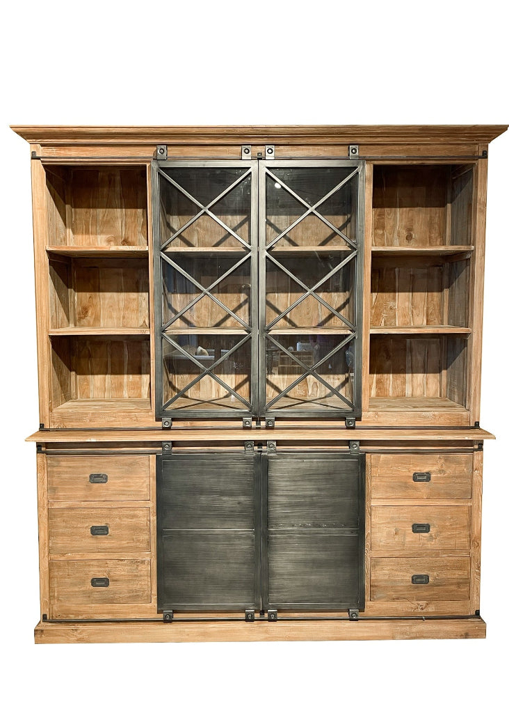 Vitrine - Buffetschrank Holz-Eisen