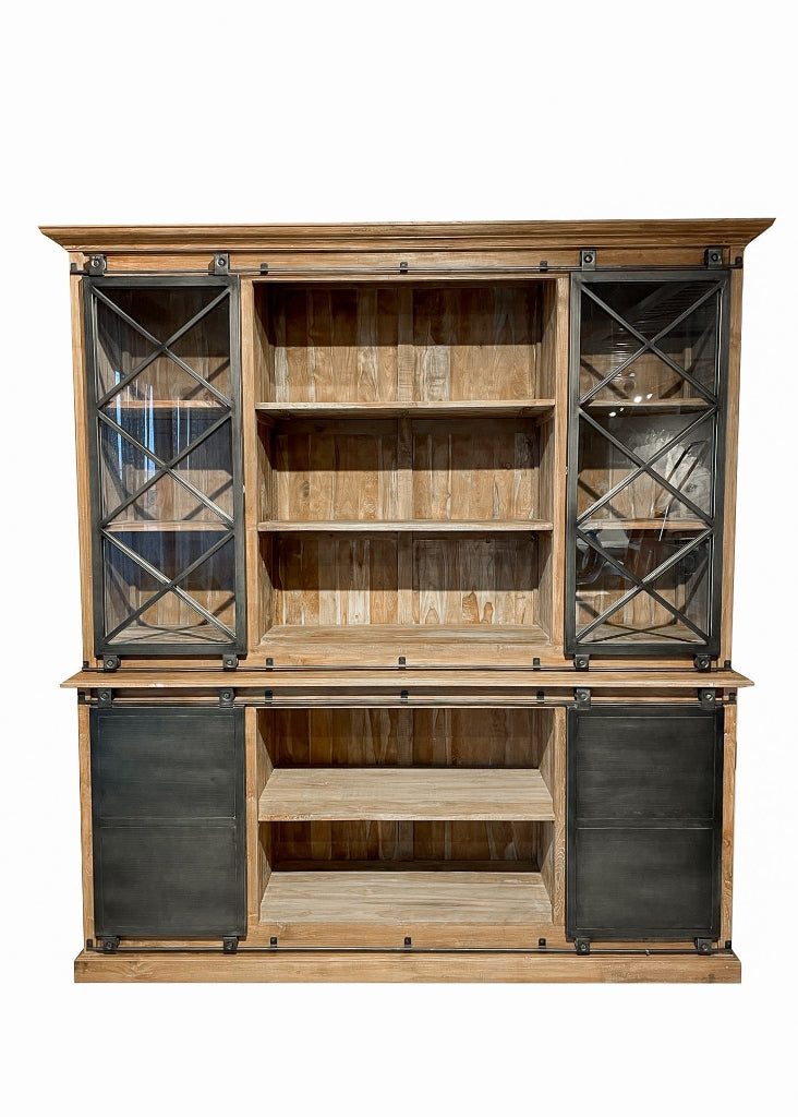 Vitrine - Buffetschrank Holz-Eisen Landhaus