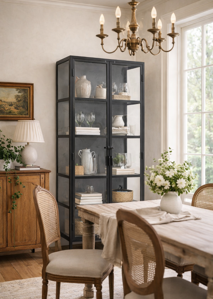 Große Metall Vitrine HELLO 214x80x35cm Industrial Design