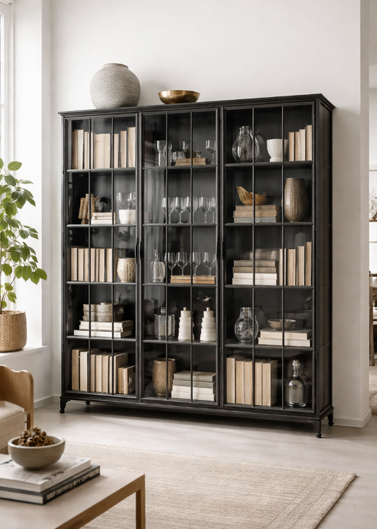 Metall Vitrine ELIN 3 Türen H 180 x B 150 cm - Industriedesign