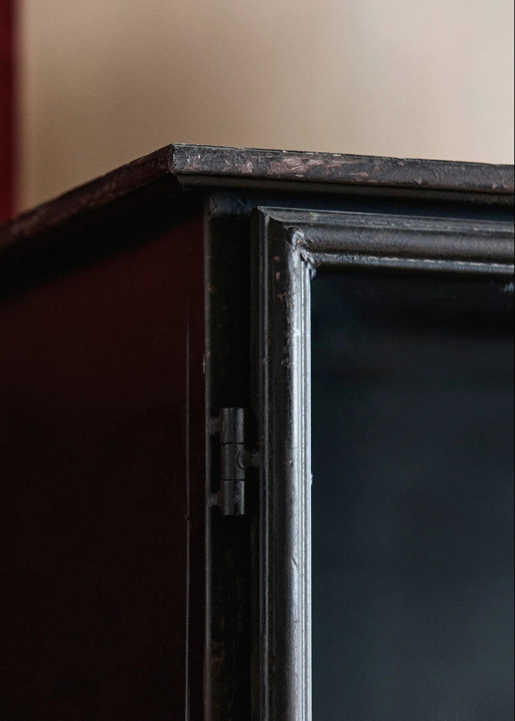 Vitrine schwarz Metall ELIN 2 Türen H 185 x B 120 cm - Industriedesign