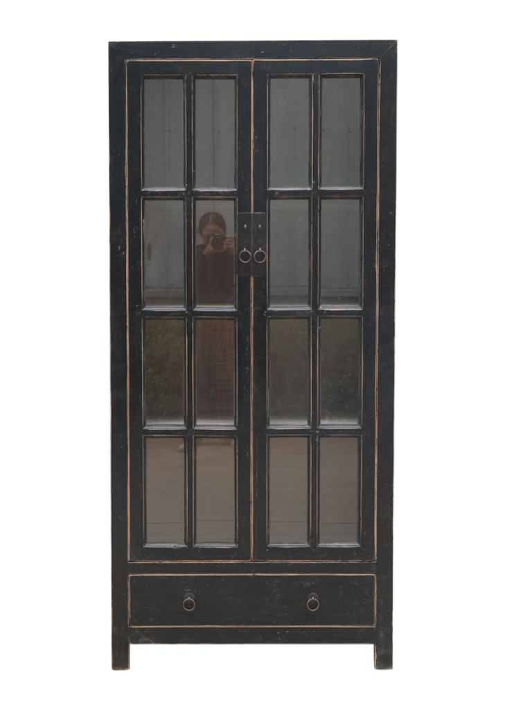 Vitrine Unikat schwarz vintage Landhausstil