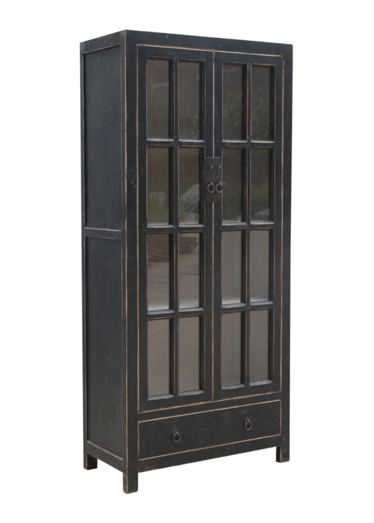 Vitrine Unikat schwarz vintage Landhausstil