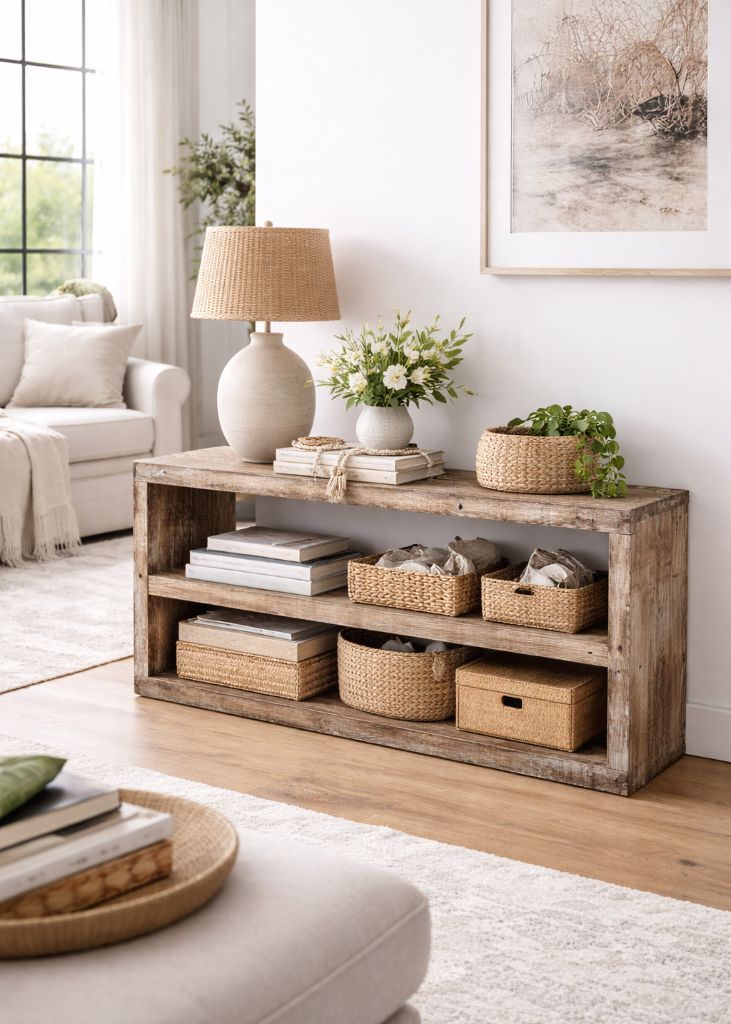 Wandregal oder Standregal aus altem Holz