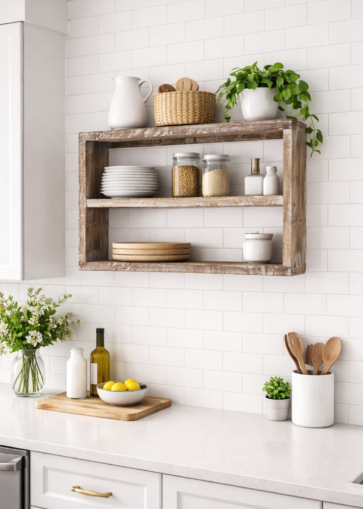 Wandregal oder Standregal aus altem Holz