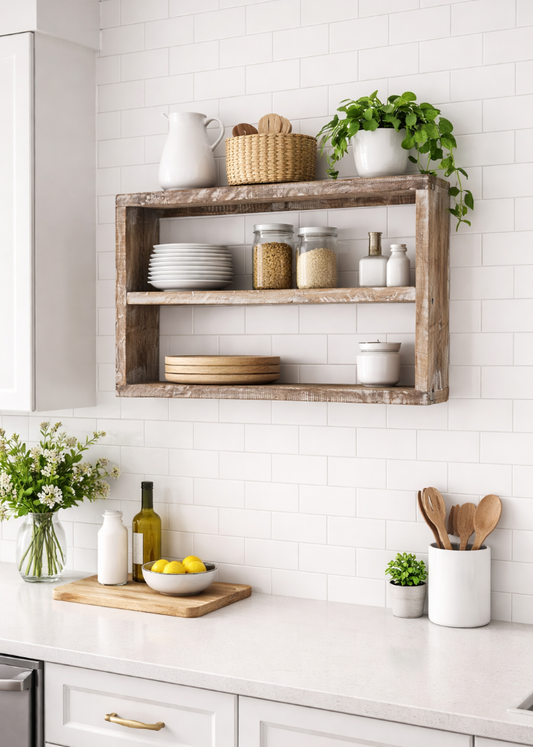 Wandregal oder Standregal aus altem Holz