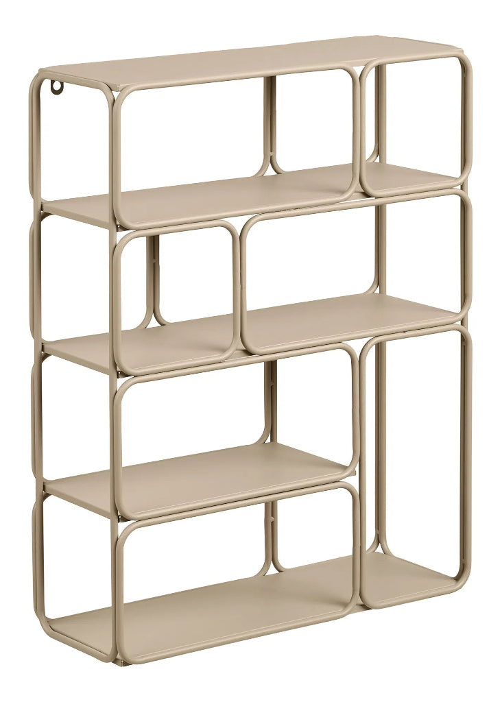 Wandregal LUI Metall Beige – 7 Fächer | Modernes Design 