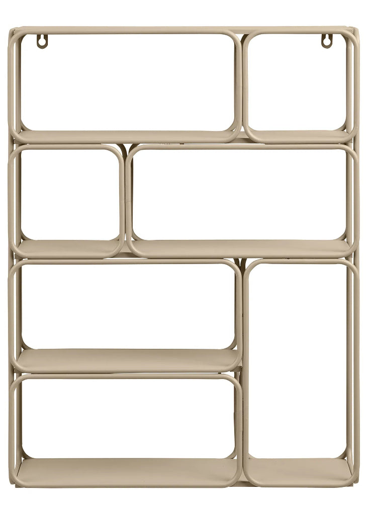 Wandregal LUI Metall Beige – 7 Fächer | Modernes Design 
