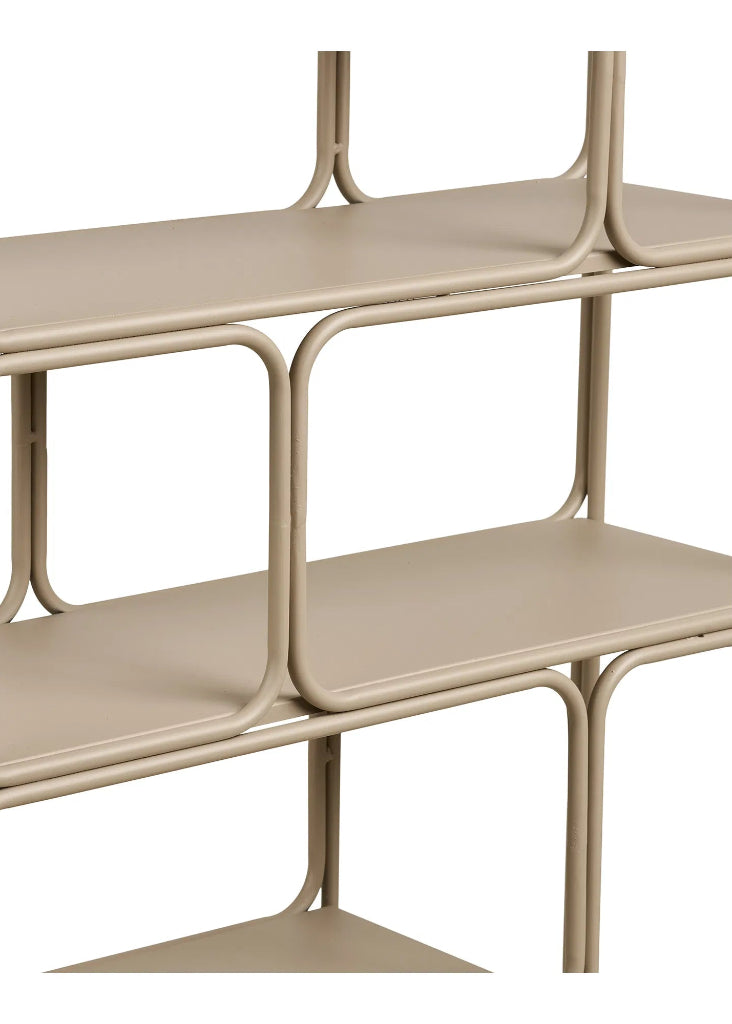 Wandregal LUI Metall Beige – 7 Fächer | Modernes Design 