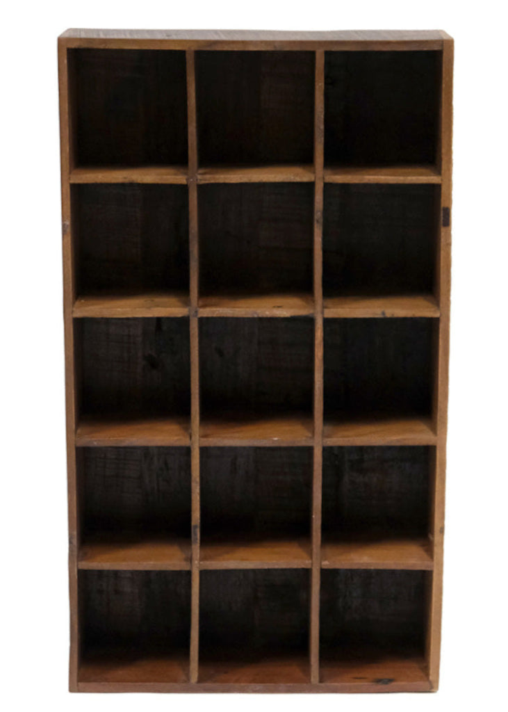 Tassenregal, Vintage Wandregal aus recyceltem Altholz, 71 cm