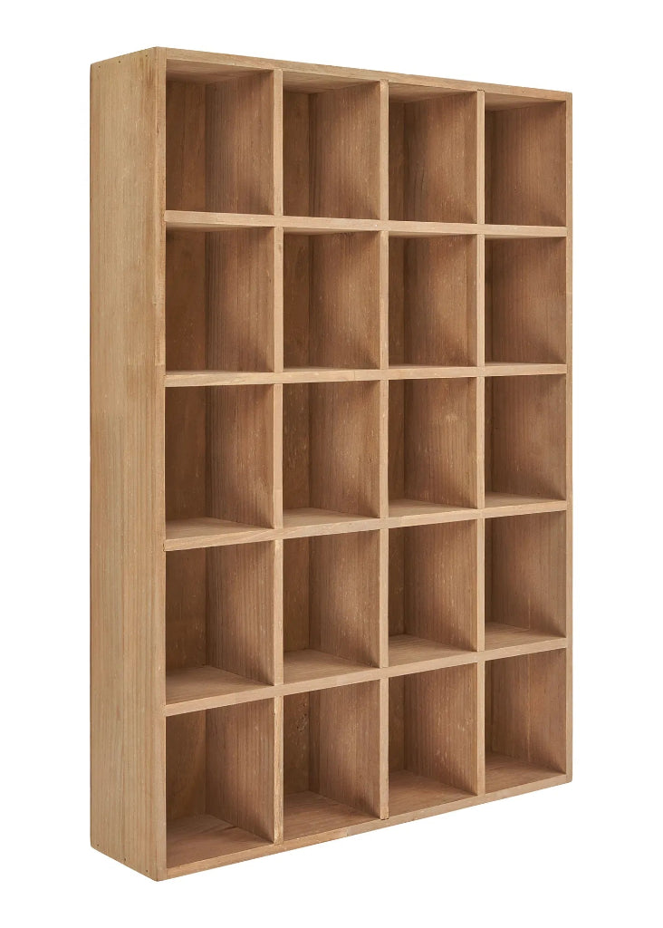 Holz Wandregal 20 Fächer Landhausstil