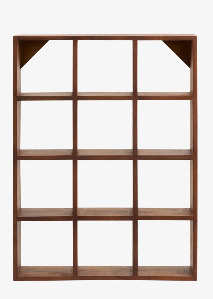 Wandregal BILL vintage Altholz 53 cm, 12 Fächer Tassenregal modernes Design
