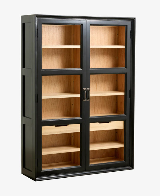 Wandvitrine MAJA schwarz-natur Landhausstil