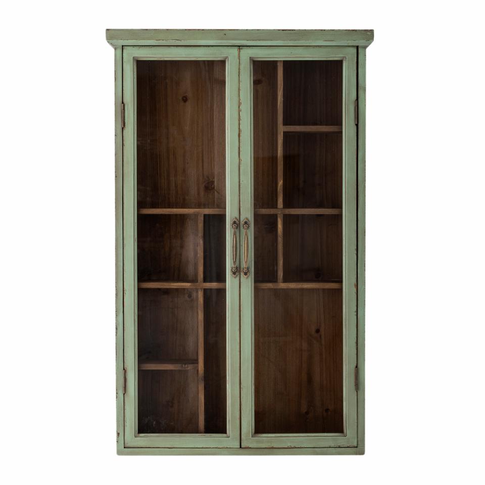 Landhaus Wandvitrine SAIKA vintage grün H 80 cm