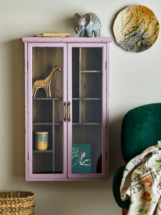 Wandvitrine SAIKA rosa 80cm Landhaus