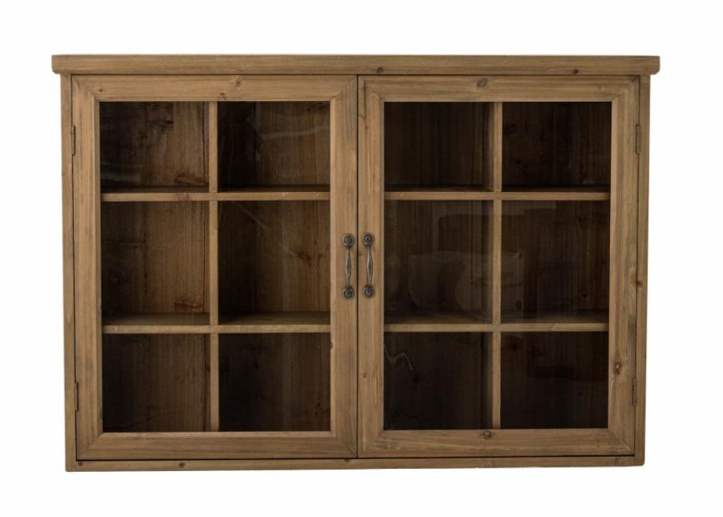 Wandvitrine Holz Landhausstil Natur im vintage Look