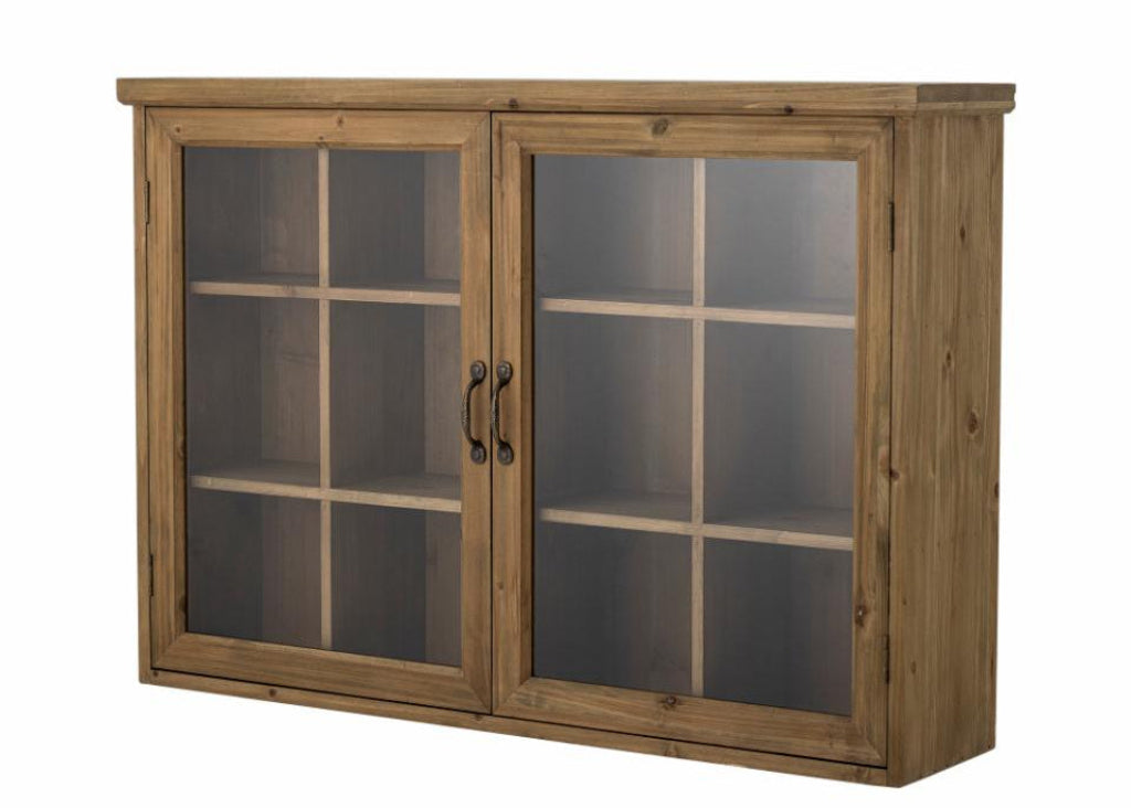Wandvitrine Landhausstil 110x76x25 cm Natur vintage