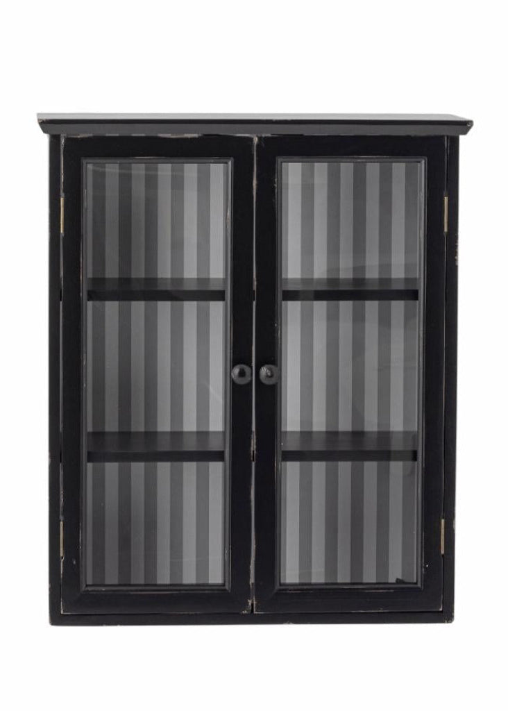 Wandvitrine JACKY schwarz H 66 cm vintage Landhausstil