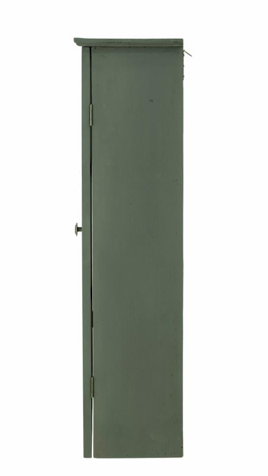 Wandvitrine grau Holz Seitenteile