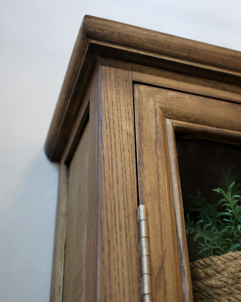 Wandvitrine LILLY H 120 cm natur-Holz im Landhausstil