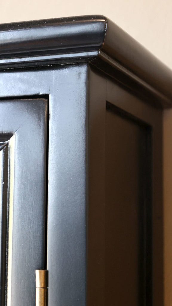 Landhaus Wandvitrine schwarz H 120 cm