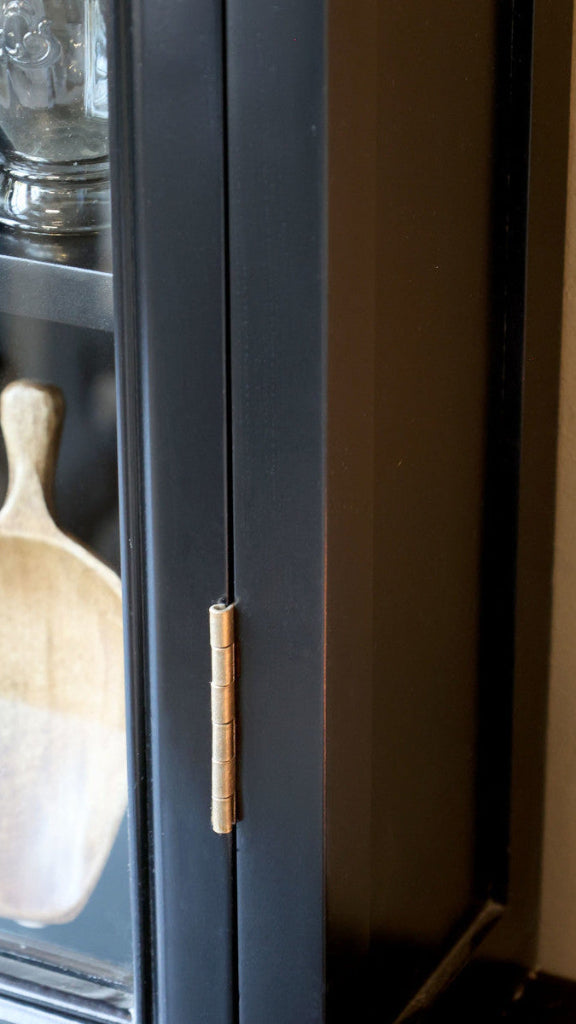 Landhaus Wandvitrine schwarz H 120 cm