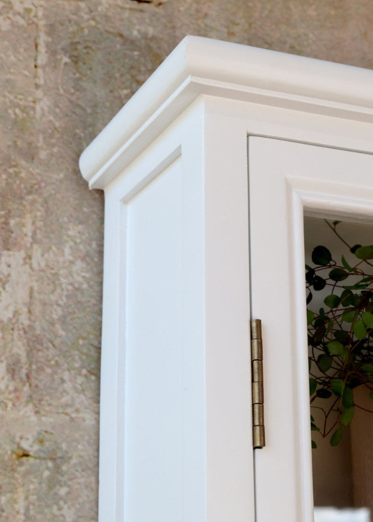 Wandvitrine LILLY H 120 cm weiß im Landhausstil