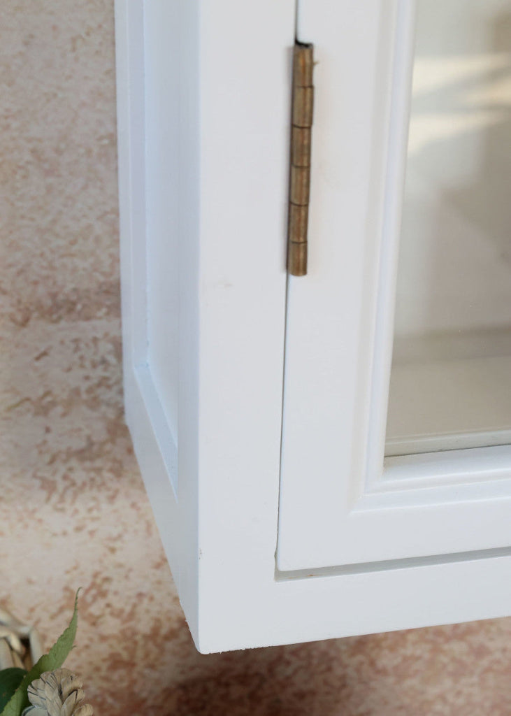 Wandvitrine LILLY H 120 cm weiß im Landhausstil