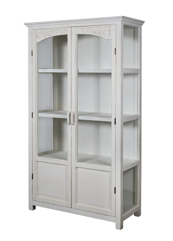 Antik weiße Vitrine, Landhaus Küchenschrank shabby chic