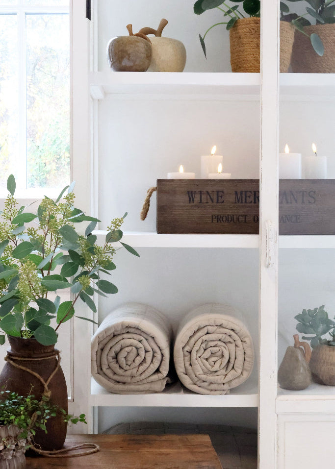 Antik weiße Vitrine, Landhaus Vitrinenschrank