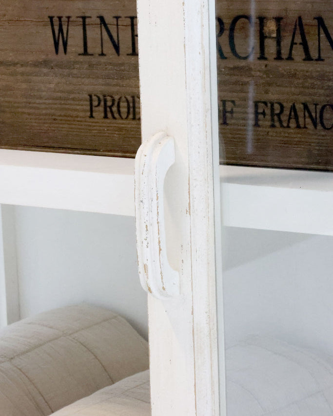 Vintage weiße Vitrine, Landhausmöbel weiß